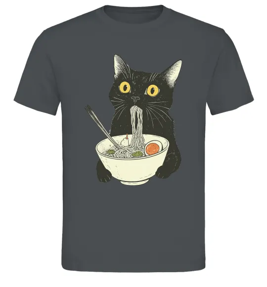 Мужская футболка Ramen cat Графит фото