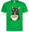 Мужская футболка Ramen cat Зеленый фото