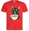 Мужская футболка Ramen cat Красный фото