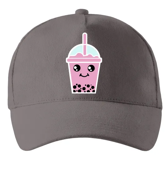 Кепка Pink boba tea Серый фото