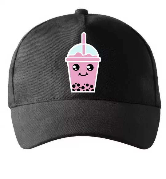 Кепка Pink boba tea Черный фото
