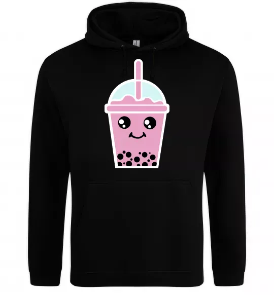 Чоловіча толстовка (худі) Pink boba tea Чорний фото