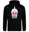 Женская толстовка (худи) Pink boba tea Черный фото