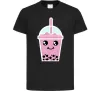 Детская футболка Pink boba tea Черный фото