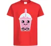 Детская футболка Pink boba tea Красный фото