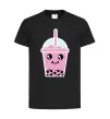 Детская футболка Pink boba tea Черный фото