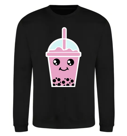 Свитшот Pink boba tea Черный фото