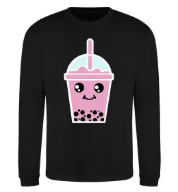 Свитшот Pink boba tea Черный фото