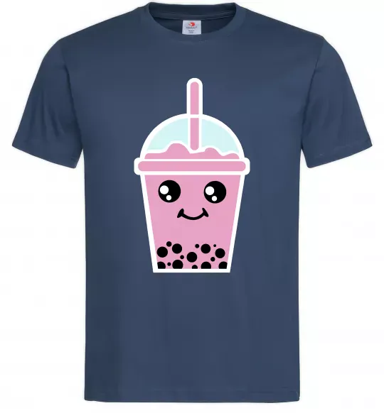 Чоловіча футболка Pink boba tea Темно-синій фото