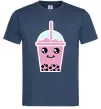 Чоловіча футболка Pink boba tea Темно-синій фото