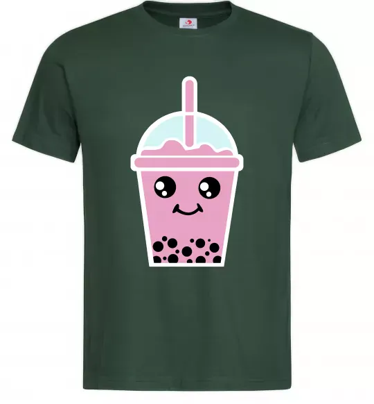 Чоловіча футболка Pink boba tea Темно-зелений фото