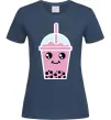 Жіноча футболка Pink boba tea Темно-синій фото