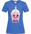 Жіноча футболка Pink boba tea Яскраво-синій фото