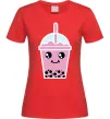 Жіноча футболка Pink boba tea Червоний фото