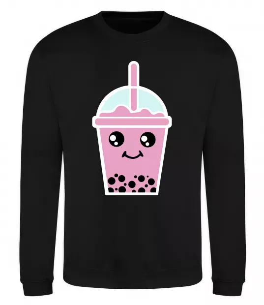 Свитшот Pink boba tea Черный фото