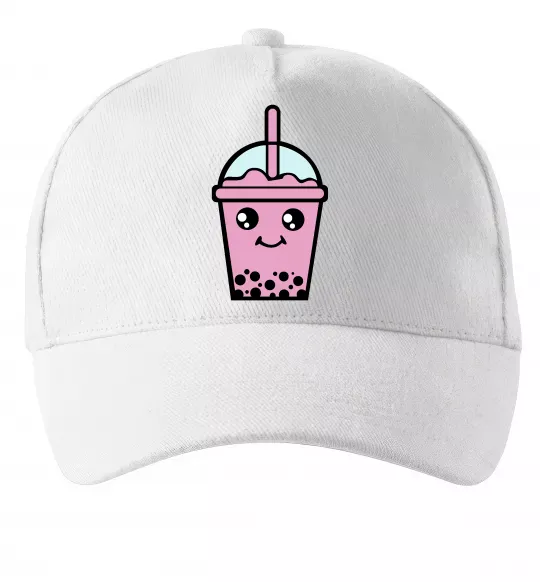 Кепка Pink boba tea Белый фото
