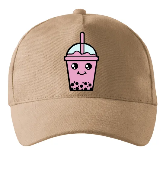 Кепка Pink boba tea Пісочний фото