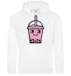 Чоловіча толстовка (худі) Pink boba tea Білий фото