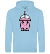 Мужская толстовка (худи) Pink boba tea Голубой фото