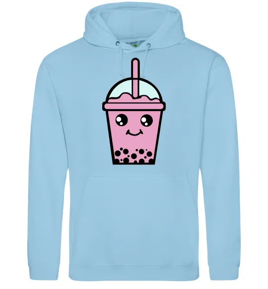 Жіноча толстовка (худі) Pink boba tea Блакитний фото