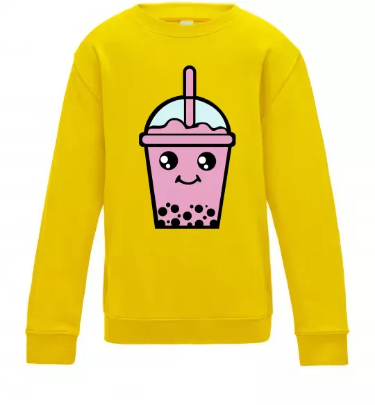 Дитячий світшот Pink boba tea Сонячно жовтий фото