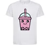 Детская футболка Pink boba tea Белый фото