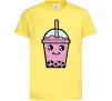 Детская футболка Pink boba tea Лимонный фото