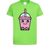 Детская футболка Pink boba tea Лаймовый фото
