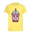 Детская футболка Pink boba tea Лимонный фото