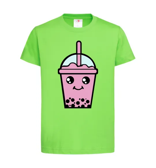 Детская футболка Pink boba tea Лаймовый фото