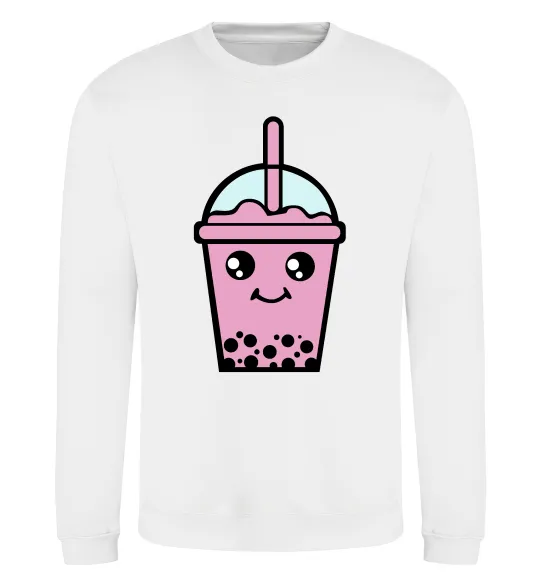Свитшот Pink boba tea Белый фото
