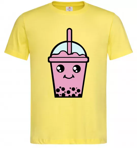 Чоловіча футболка Pink boba tea Лимонний фото