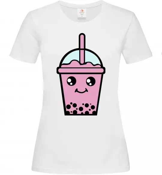 Жіноча футболка Pink boba tea Білий фото