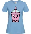 Жіноча футболка Pink boba tea Блакитний фото