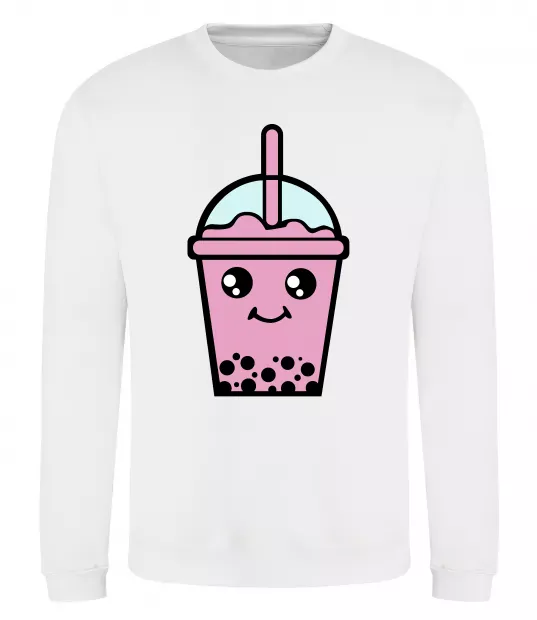 Свитшот Pink boba tea Белый фото