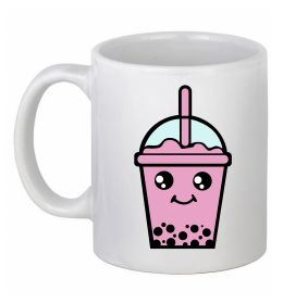 Чашка керамічна Pink boba tea