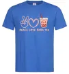 Мужская футболка Peace love boba tea Ярко-синий фото