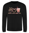 Світшот Peace love boba tea Чорний фото