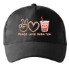 Кепка Peace love boba tea Чорний фото