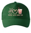 Кепка Peace love boba tea Темно-зелений фото