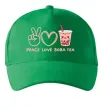 Кепка Peace love boba tea Зелений фото