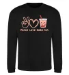 Світшот Peace love boba tea Чорний фото