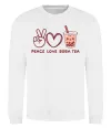 Світшот Peace love boba tea Білий фото