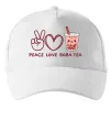 Кепка Peace love boba tea Білий фото