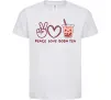Дитяча футболка Peace love boba tea Білий Дитяча футболка Peace love boba tea Білий фото