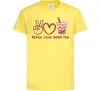 Дитяча футболка Peace love boba tea Лимонний Дитяча футболка Peace love boba tea Лимонний фото