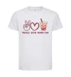 Детская футболка Peace love boba tea Белый фото