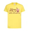 Детская футболка Peace love boba tea Лимонный фото