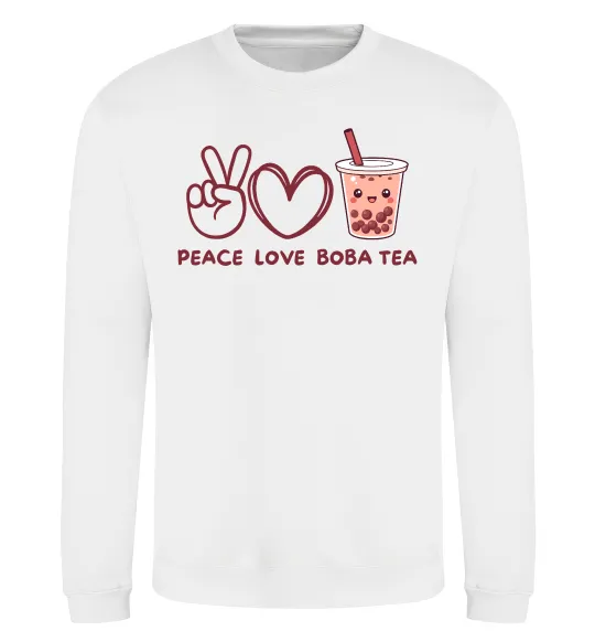 Світшот Peace love boba tea Білий фото