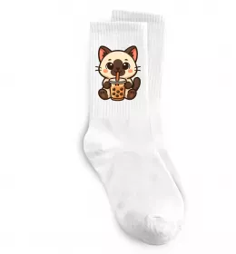 Носки Boba tea cat Белый фото